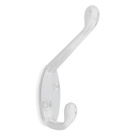 Coat Hook, 2 Hook Ends, White