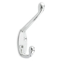 Coat Hook, 2 Hook Ends, Chrome