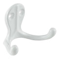Coat Hook, 2 Hook Ends, White