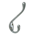 Coat and Garment Hook, 2 Ends, Chrome
