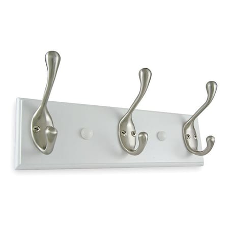 Hooks, Wall Mount, 3 Hook, Satin Nickel