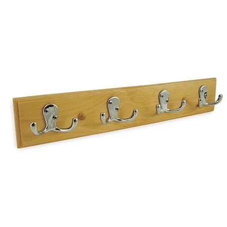 Coat and Garment Rack, 4 Hook, Chrome