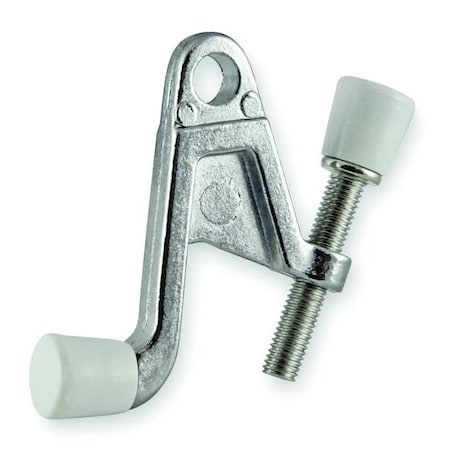 Hinge Pin Door Stop, Zinc, 2-5/16"H x 5/16"W, Finish: Chrome