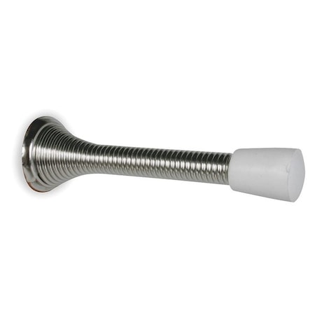 Spring Door Stop, Steel, Finish: Chrome