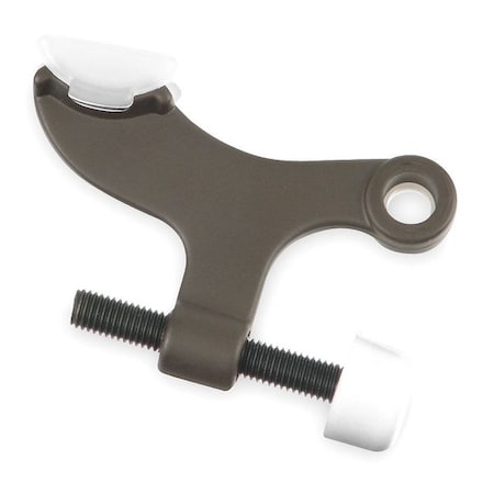 Hinge Pin Door Stop, Steel, Bronze, 2"H x 1-3/4"W