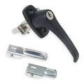 Cam Latch, Keyed, Black Powder Coated, Grip: 2-7/32 in