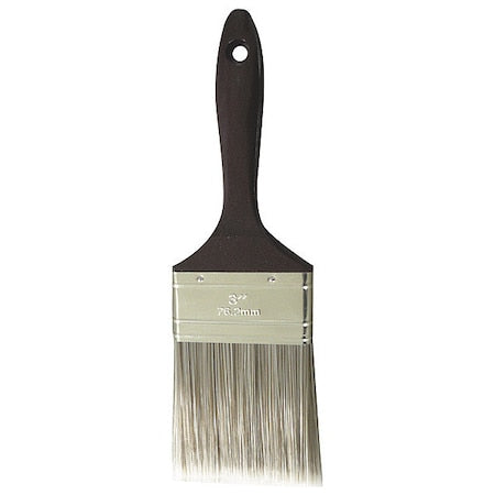 3" Flat Sash Soft, Polyester Bristle, Paint Brush, Plastic Handle