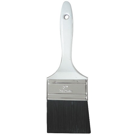 3" Flat Sash Soft, Polyester Bristle, Paint Brush, Plastic Handle