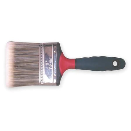 3" Flat Sash Firm, Synthetic Bristle, Paint Brush, Rubber Handle