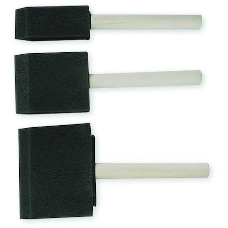 (1) Each 1" , 2" , and 3" Flat Sash Soft, Foam Bristle, Paint Brush Set, Unfinished Wood Handle