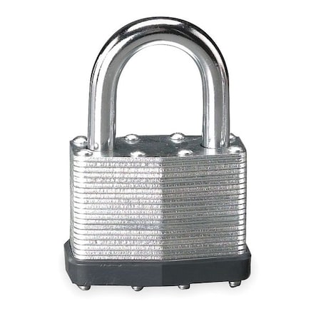 Padlock, Keyed Different, Standard Shackle, Rectangular Steel Body, Steel Shackle, 1 in W