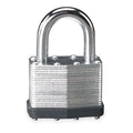 Padlock, Keyed Alike, Standard Shackle, Rectangular Steel Body, Steel Shackle, 1 in W