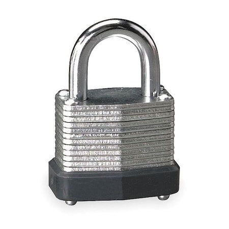 Padlock, Keyed Different, Standard Shackle, Rectangular Steel Body, Steel Shackle, 9/16 in W