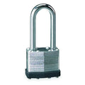 Padlock, Keyed Different, Long Shackle, Rectangular Steel Body, Steel Shackle, 3/4 in W