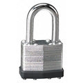 Padlock, Keyed Alike, Long Shackle, Rectangular Steel Body, Steel Shackle, 3/4 in W