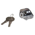 Cabinet and Drawer Dead Bolt Locks, Chrome, 1-3/8" For Door Thickness, 2 Number of Keys
