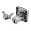 Cabinet and Drawer Dead Bolt Locks, Chrome, 7/8" For Door Thickness, 2 Number of Keys