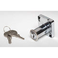 Cabinet and Drawer Dead Bolt Locks, Chrome, 1-1/4" For Door Thickness, 2 Number of Keys