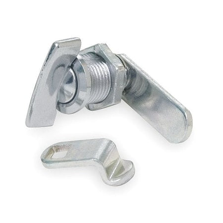 Keyless Wing-Handle Cam Locks, Chrome, 19/64 in For Door Thickness, 2 Number of Keys