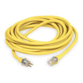 SJTW Outdoor Extension Cord, 10 AWG 1 Outlet, 5-15R, Yellow, PVC, 5-15P, 25ft