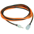 SJTW Outdoor Extension Cord, 14 AWG 1 Outlet, 5-15R, PVC, Orange/Black, 5-15P
