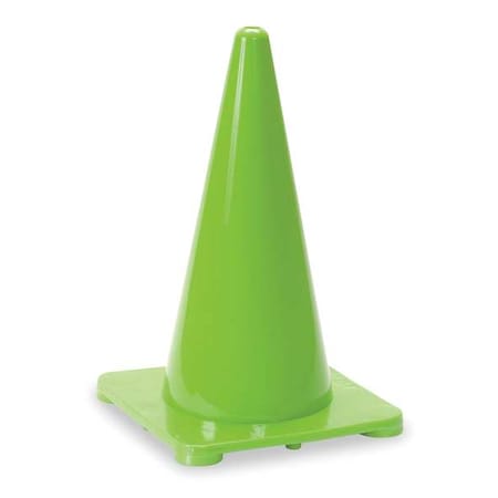 Traffic Cone, Polyethylene, Non-Reflective, 18 in Height, 1.5 lb, Green