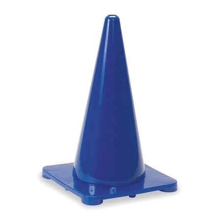 Traffic Cone, Polyethylene, Non-Reflective, 18 in Height, 1.5 lb, Blue