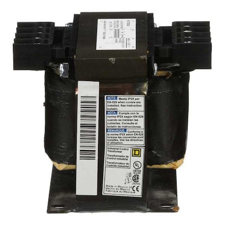 Control Transformer, 250 VA, Not Rated, 120V AC, 208/240/480V AC