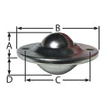 Ball Transfer,Cntrsunk,1In Ball Dia