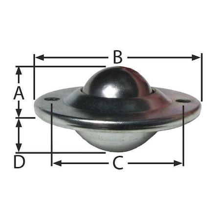 Ball Transfer,Cntrsunk,5/8In Ball Dia