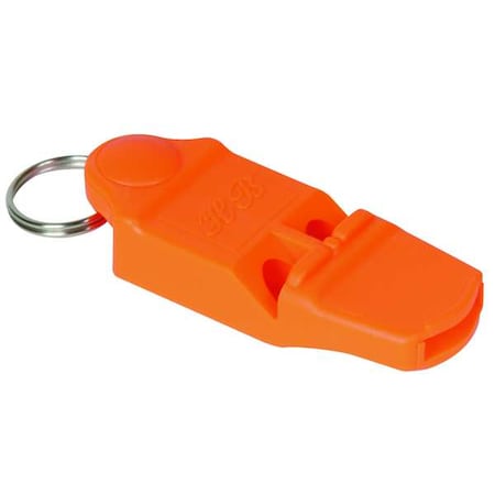 Whistle, Orange, ABS Plastic, Includes Wire Key Ring