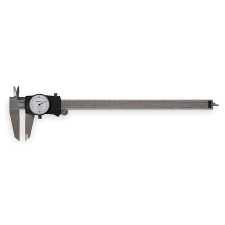 Dial Caliper, 12 In, 0.200/Rev, White Face
