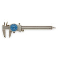 Dial Caliper, 6 In, 0.100/Rev, Blue Face