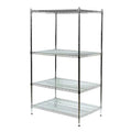 Wire Shelving Unit, 18"D x 48"W x 85"H, 4 Shelves, Chrome