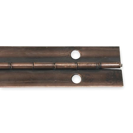 Piano Hinge, Steel, Full Surface Mounting, 3/4 in Leaf W x 48 in Leaf H, Antique Bronze