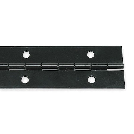 Piano Hinge, Steel, Full Surface Mounting, 3/4 in Leaf W x 48 in Leaf H, Black