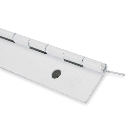 Piano Hinge, Steel, Full Surface Mounting, 5/8 in Leaf W x 72 in Leaf H, White Enamel