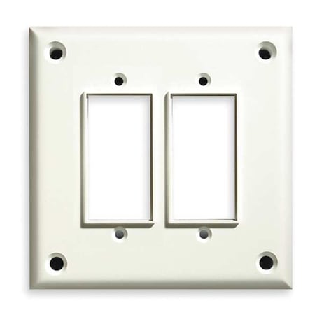 Double Ground Fault Interrupter Wall Plates and Covers, Number of Gangs: 2 Textured Finish, White