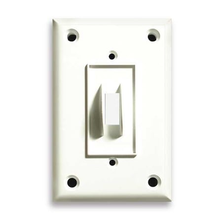 Single Switch Wall Plates and Covers, Number of Gangs: 1 Polycarbonate and Nylon Blend, White