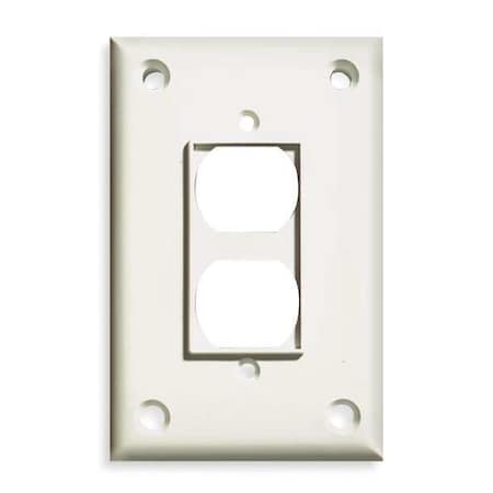Duplex Wall Plates and Covers, Number of Gangs: 1 Polycarbonate and Nylon Blend, Textured Finish