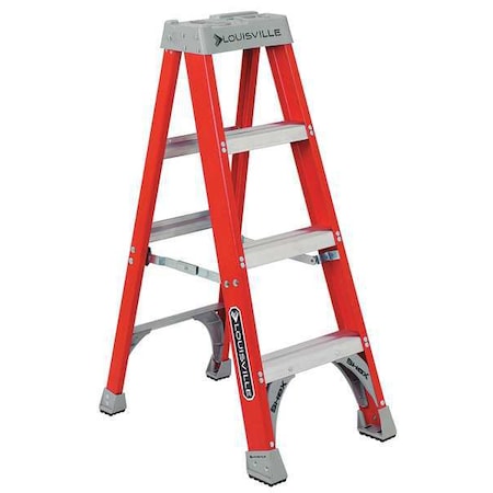 4 ft Fiberglass Stepladder, 300 lb Capacity