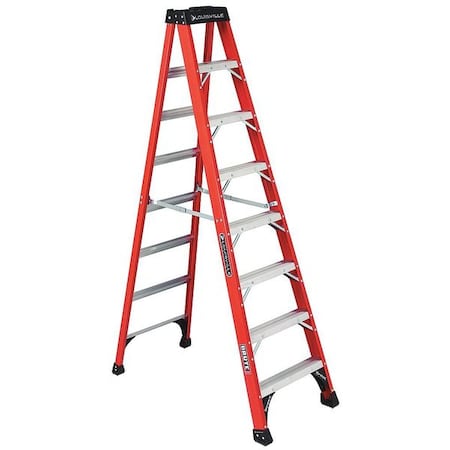 8 ft Fiberglass Stepladder, 375 lb Capacity