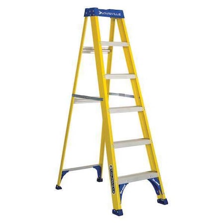 6 ft Fiberglass Stepladder, 250 lb Capacity