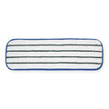 18 in L Flat Mop Pad, Hook-and-Loop Connection, Cut-End, Blue, Microfiber, PK10