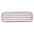 18 in L Flat Mop Pad, Hook-and-Loop Connection, Cut-End, Red, Microfiber, PK10
