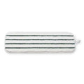 12 in L Flat Mop Pad, 2 oz Dry Wt, Hook-and-Loop Connection, Cut-End, White, Microfiber, PK10