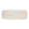 18 in L Flat Mop Pad, 6 oz Dry Wt, Hook-and-Loop Connection, Looped-End, White, Microfiber, PK10
