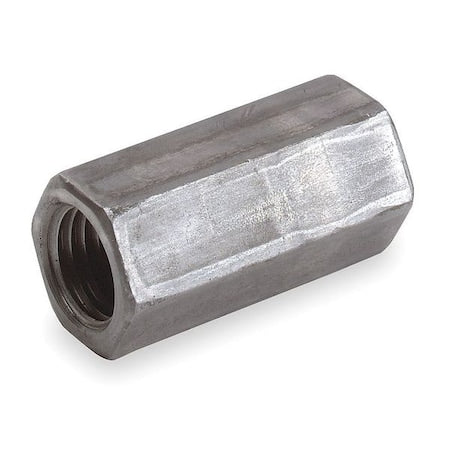 Coupling Nut, 1/2", Steel, Electrogalvanized, 1-3/4 in Lg