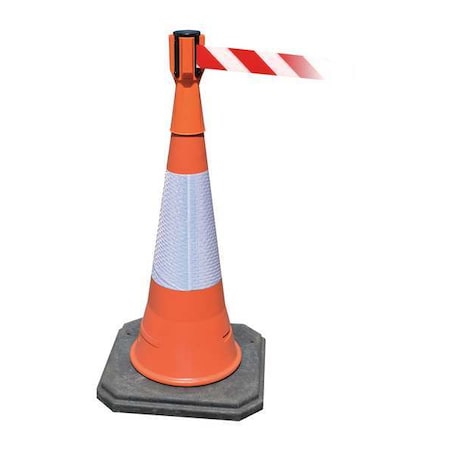 Retractable Barrier Tape, Orange, 156 in Length
