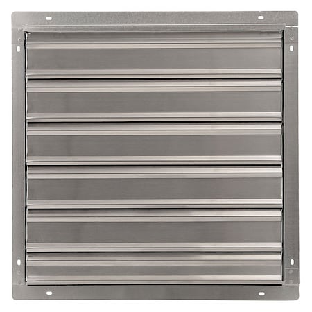 24 in 27"H-W 5.75"L Alu Wall Vent Shutter, 24-1/2 in x 24-1/2 in, Aluminum